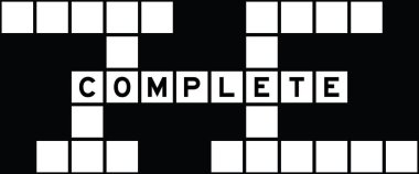 Bulmaca arka planında kelime olarak alfabe harfi tamamlandı