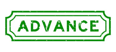 Grunge yeşil kelime. Beyaz arka planda lastik mühür.