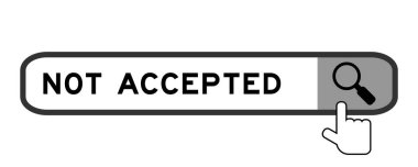 Beyaz arkaplanda büyüteç simgesi ile arama flaması kabul edilmedi