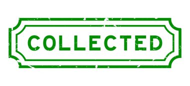 Grunge Green beyaz arka planda lastik mühür mührü topladı