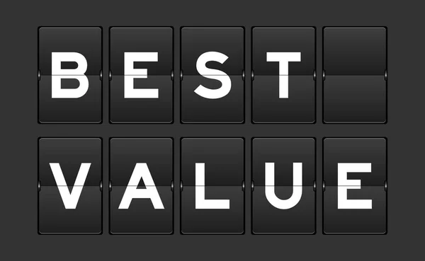 Černá Barva Analogová Flip Deska Nejlepší Hodnotou Slova Šedém Pozadí — Stockový vektor