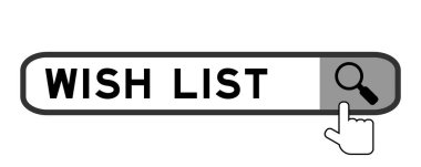 Beyaz arkaplanda büyüteç simgesi olan sözcük istek listesinde arama flaması