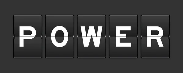 黒い色の灰色の背景のワード力のアナログのフリップ ボード — ストックベクタ