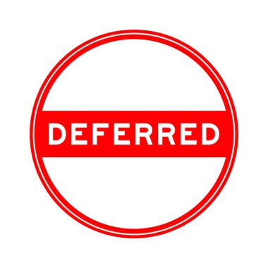 Beyaz arkaplanda ertelenmiş kırmızı renkli mühür etiketi