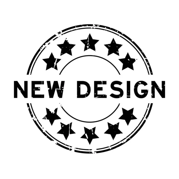 白底橡皮图章上的黑色新设计字圆圈 — 图库矢量图片
