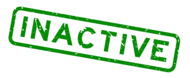 Grunge yeşil kelime pasif kare beyaz arka planda mühür