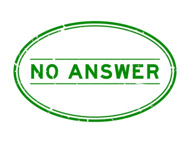 Çamur yeşili. Cevap yok. Beyaz arka planda lastik mühür damgası.