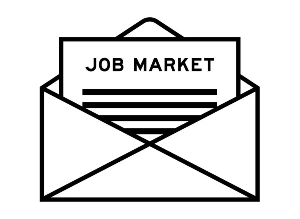 Envelop Letter Teken Met Woord Arbeidsmarkt Als Headline — Stockvector