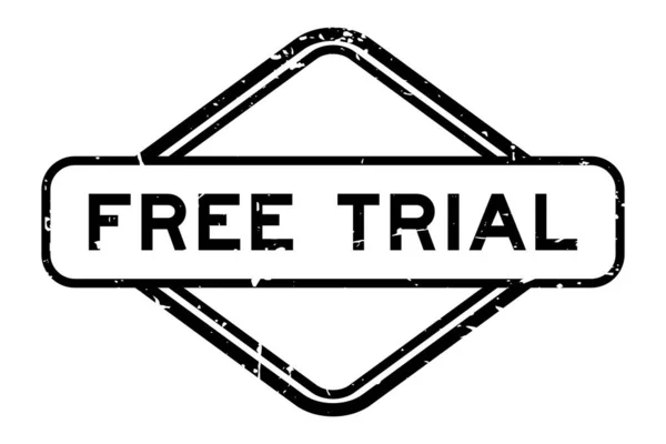 Grunge Black Free Trial Word Gummidichtung Stempel Auf Weißem Hintergrund — Stockvektor