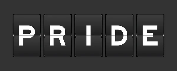 Black Color Analog Flip Board Word Pride Gray Background — Stock Vector