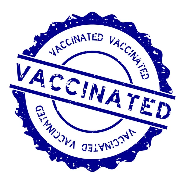 Grunge Bleu Vacciné Mot Rond Tampon Joint Caoutchouc Sur Fond — Image vectorielle