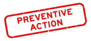 Grunge kırmızı önleyici kelime kare kauçuk mühür beyaz arka planda