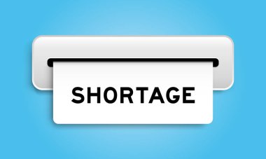 Mavi arkaplandaki makineden kelime kıtlığı olan beyaz kupon pankartı