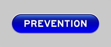 Gri arkaplanda kelime önleme ile mavi renkli kapsül şekli düğmesi