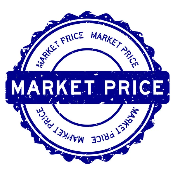 stock vector Grunge blue market price word round rubber seal stamp on white background