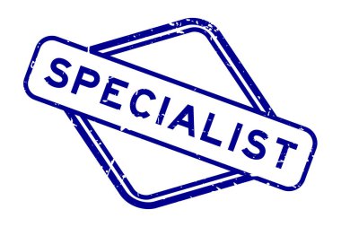 Grunge mavi özel kelime beyaz arka planda kauçuk mühür