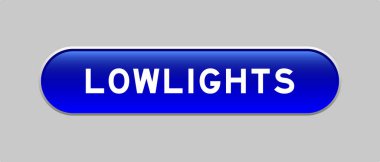 Gri arkaplanda sözcüğün düşük ışıklarıyla mavi renkli kapsül şekli düğmesi