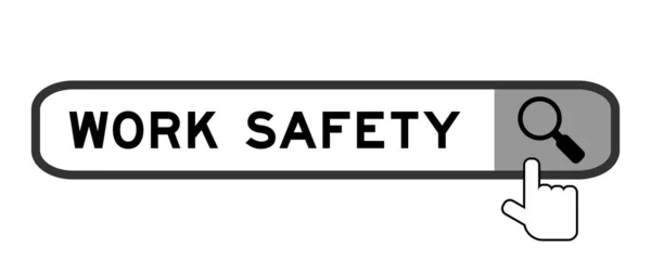 Pesquisa Banner Palavra Trabalho Segurança Com Mão Sobre Ícone Lupa —  Vetores de Stock