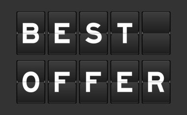 Siyah renk analog ters çevirme tahtası ve en iyi teklif gri arka planda