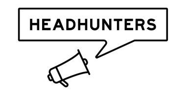 Beyaz arkaplanda sözcük avcılarında konuşma baloncuğu olan megafon simgesi