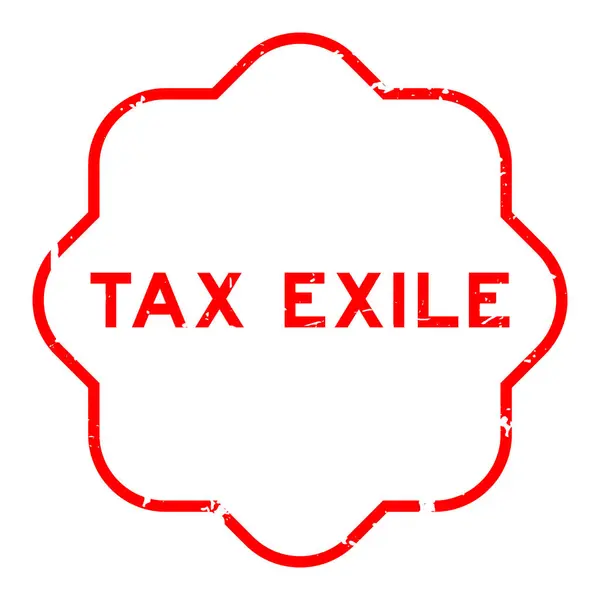 Grunge Rote Steuer Exil Wort Gummisiegel Stempel Auf Weißem Hintergrund — Stockvektor