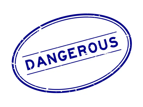 Grunge Μπλε Επικίνδυνη Λέξη Σφραγίδα Καουτσούκ Σφραγίδα Λευκό Φόντο — Διανυσματικό Αρχείο