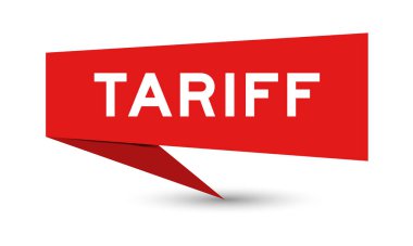 Beyaz arkaplanda kelime tarifesi olan kırmızı renk konuşma afişi