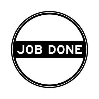 Beyaz arkaplanda yapılan sözcükte siyah renkli yuvarlak mühür etiketi