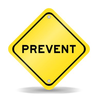 Beyaz arkaplanda kelime engelleyici sarı renk taşıma işareti