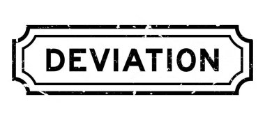 Grunge siyah sapma kelimesi beyaz arka planda lastik mühür