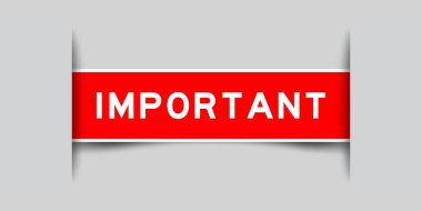 Gri arkaplana eklenmiş önemli sözcüğü içeren yeşil renk kare etiketi