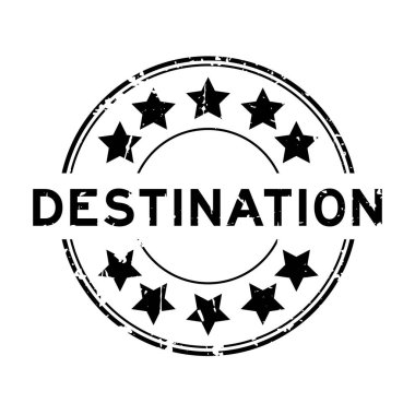 Grunge siyah hedef kelime yuvarlak lastik mühür beyaz arka planda