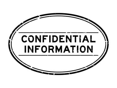 Grunge siyah gizli bilgi sözcüğü oval lastik mühür beyaz arka planda