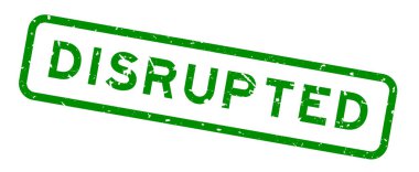 Grunge yeşili beyaz arka planda lastik mühür sözcüğünü bozmuş.