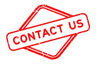 Grunge kırmızısı beyaz arka planda lastik mühür sözcüğüyle temas kur.