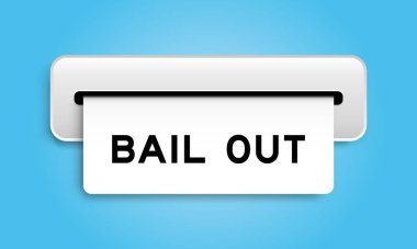 Beyaz kupon pankartı mavi renk arkaplanındaki makineden kelime kurtarma kredisi ile