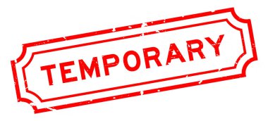 Grunge kırmızı geçici kelime kare beyaz arka planda kauçuk damga 