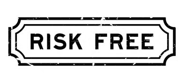 Grunge siyah risksiz kelime kare beyaz arka planda kauçuk damga 