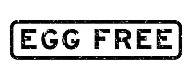 Grunge siyah yumurtasız kelime kare kauçuk mühür beyaz arka planda