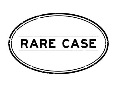 Grunge siyah nadir bir kelime oval lastik mühür beyaz arka planda