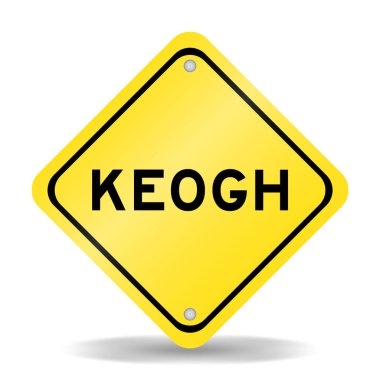 Beyaz arkaplanda kelime keogh ile sarı renk taşıma işareti