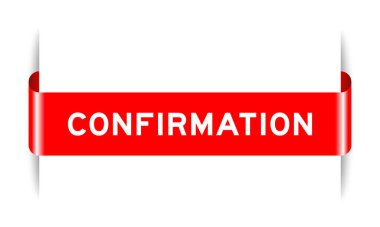 Beyaz arkaplanda kelime doğrulama ile birlikte kırmızı etiket etiketi eklendi