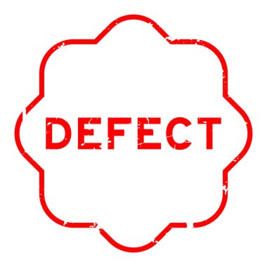 Grunge kırmızı kusurlu. Beyaz arka planda lastik mühür damgası.