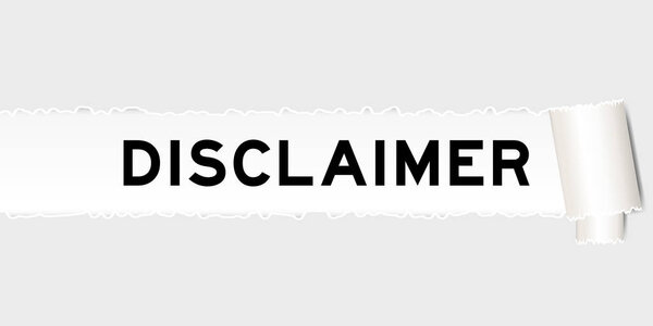 Рваные серый бумажный фон, которые имеют слово отказ от ответственности под разорванной части