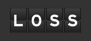 Gri arkaplanda kelime kaybı olan siyah renk analog çevirme tahtası