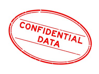 Grunge kırmızı gizli bilgi sözcüğü oval lastik mühür beyaz arka planda