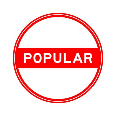 Beyaz arkaplanda popüler olan kırmızı renkli mühür etiketi