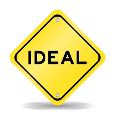 Beyaz arkaplanda kelime ideali olan sarı renk taşıma işareti