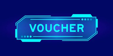 Mavi arkaplanda kullanıcı arayüzü ekranı ile ilgili kelime içeren gelecekçi hud pankartı