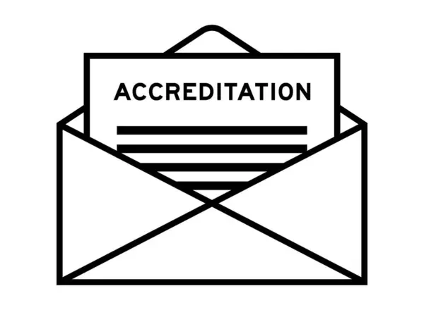stock vector Envelope and letter sign with word accreditation as the headline